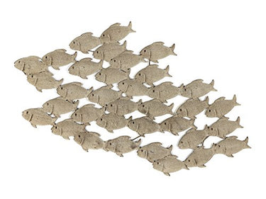 BOLTZE Wandobjekt Fischschwarm Metall, grau, 2 x 97 x 53 cm im Sale